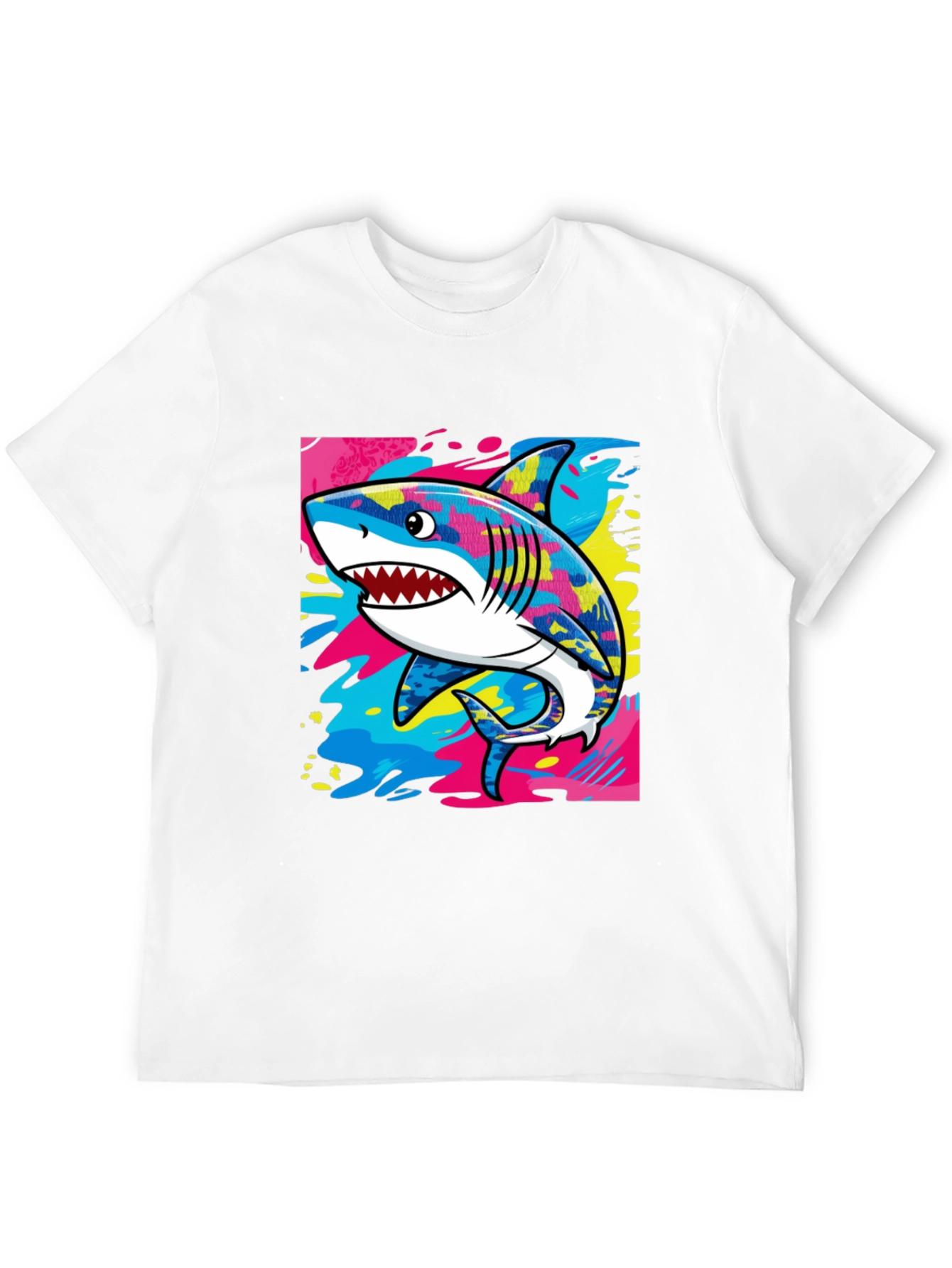 Cool Shark Graphic Print Black T-Shirt