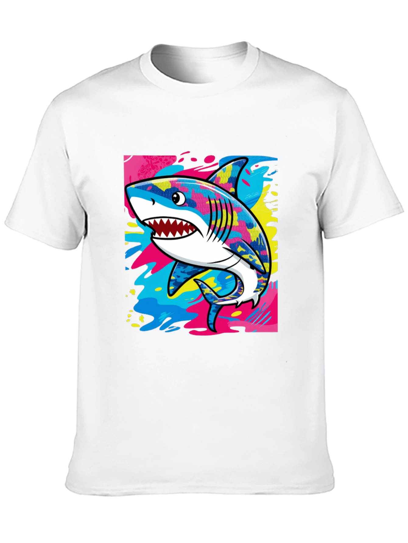 Cool Shark Graphic Print Black T-Shirt