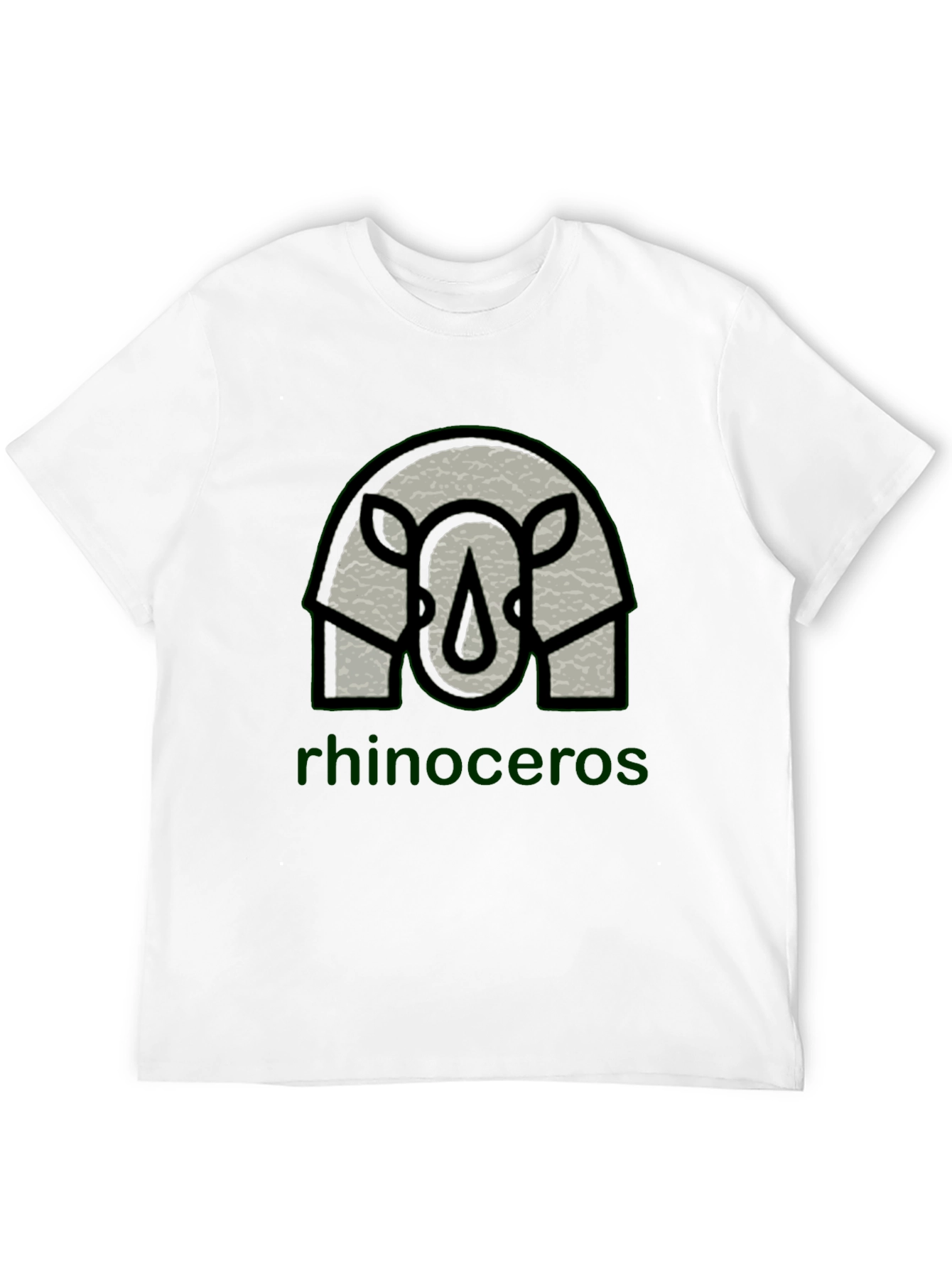 Rhinoceros Graphic Print Black T-Shirt