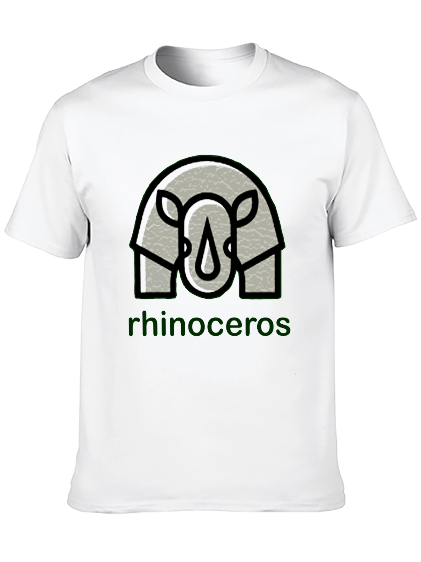 Rhinoceros Graphic Print Black T-Shirt