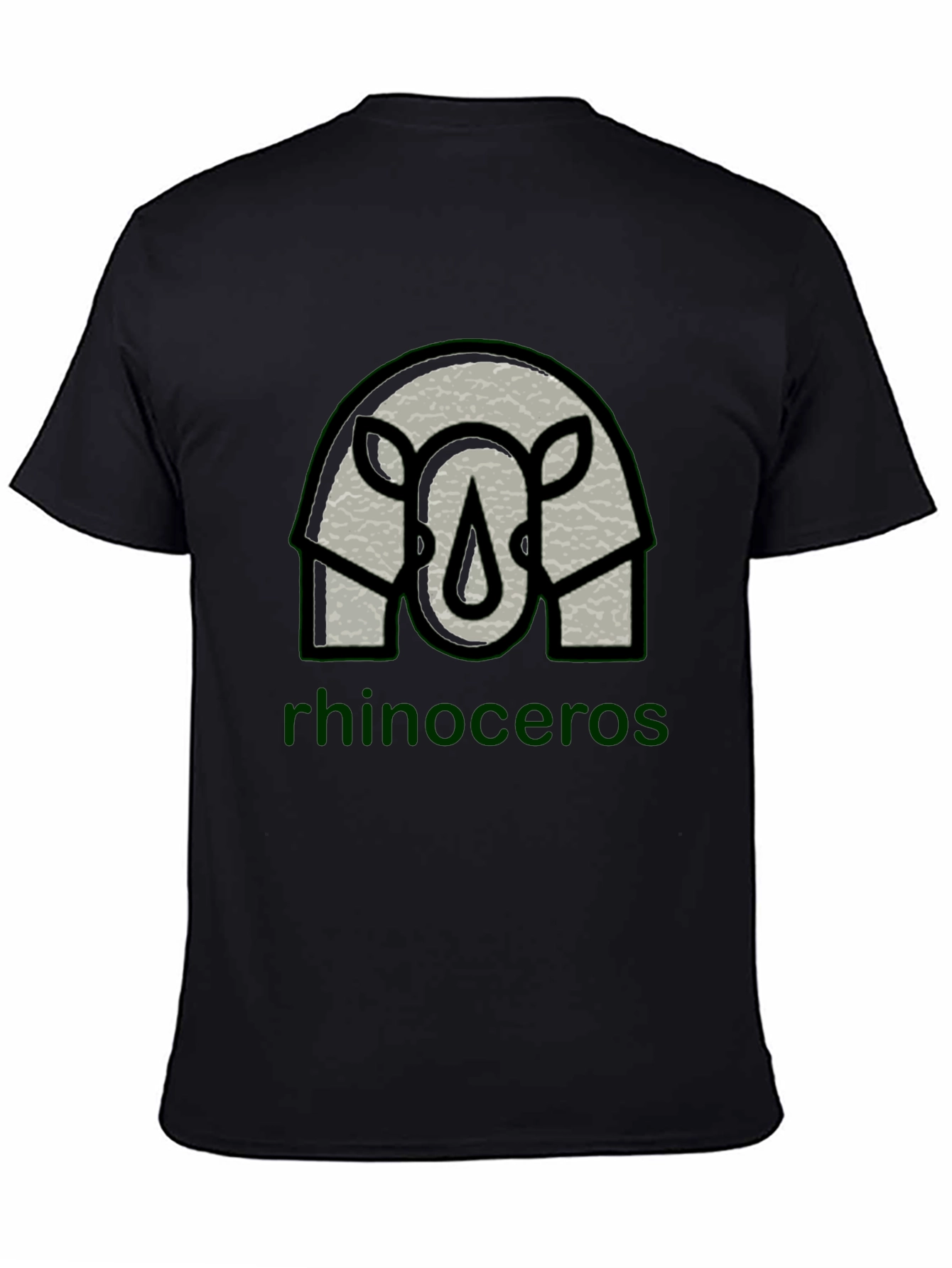 Rhinoceros Graphic Print Black T-Shirt