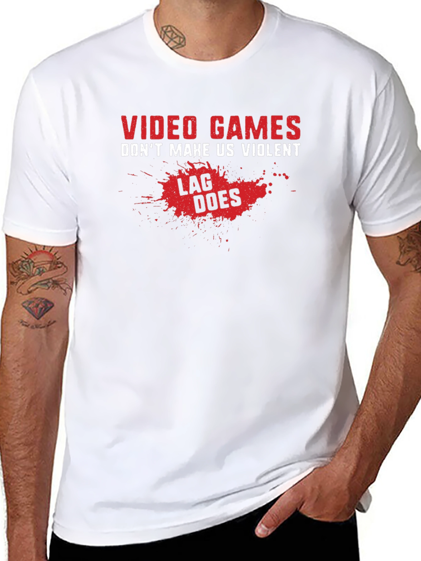 Video Games Lag Humor Black T-Shirt