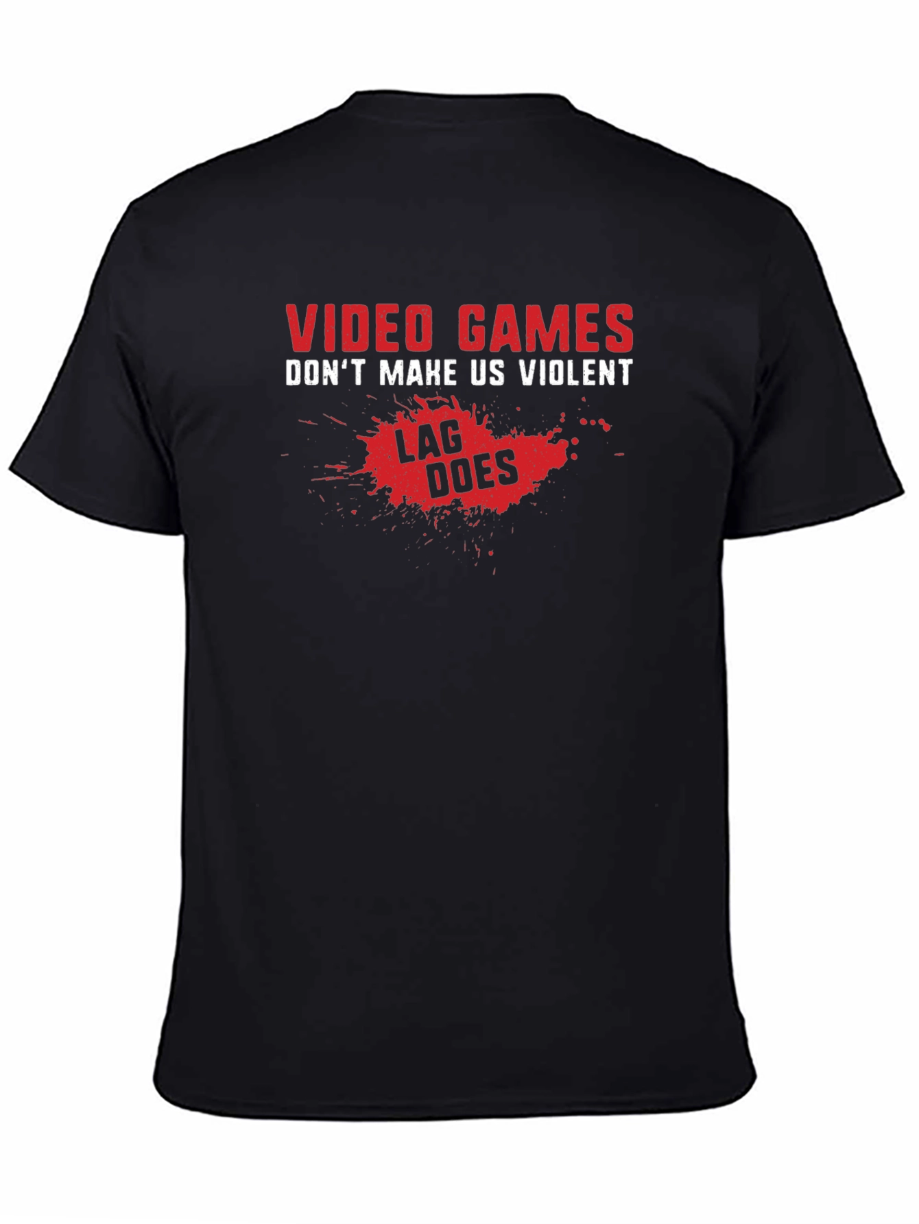 Video Games Lag Humor Black T-Shirt