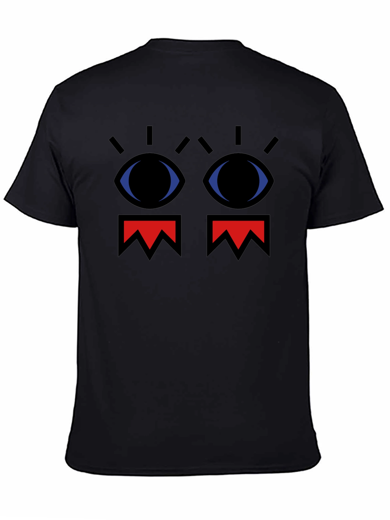 Abstract Face Graphic Black T-Shirt