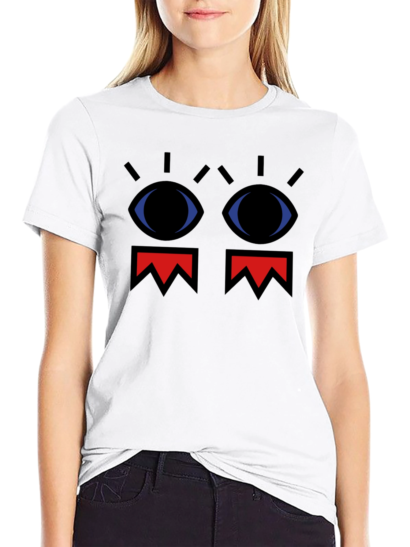 Abstract Face Graphic Black T-Shirt