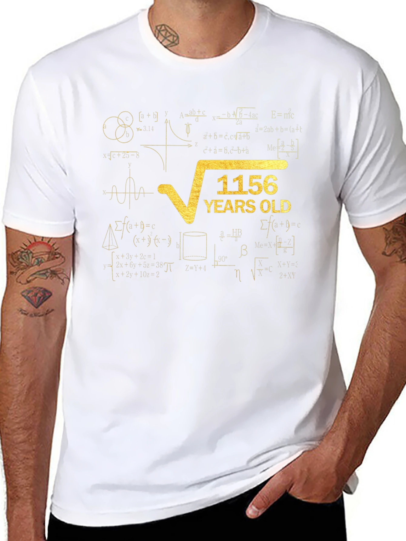 1156 Years Old Math Humor Graphic T-Shirt