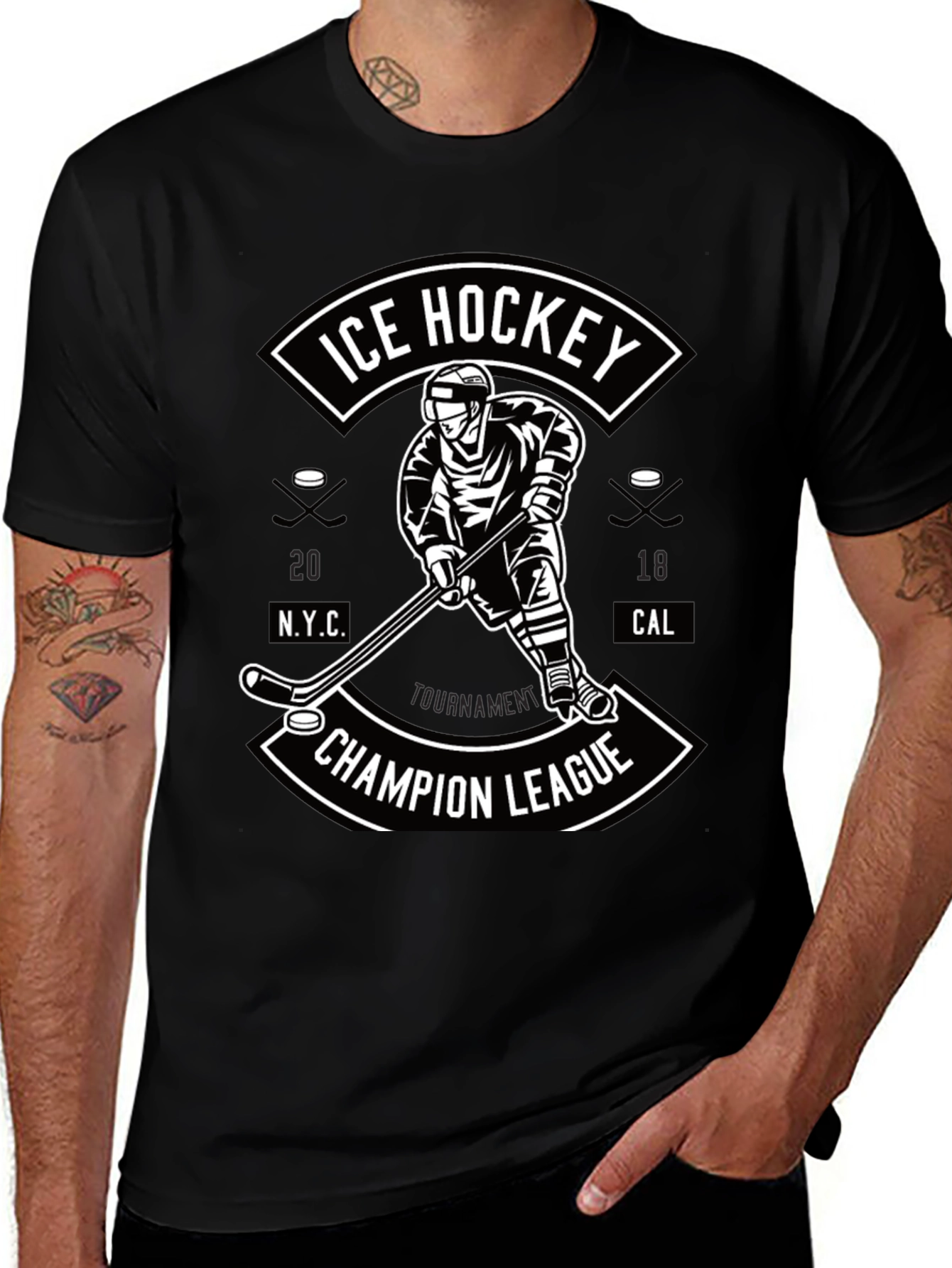 Ice Hockey Champion League Graphic T-Shirt