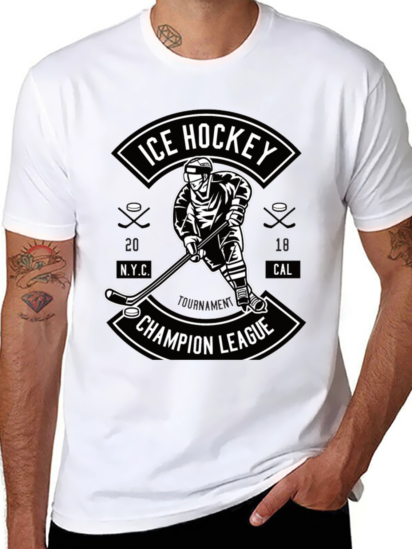 Ice Hockey Champion League Graphic T-Shirt