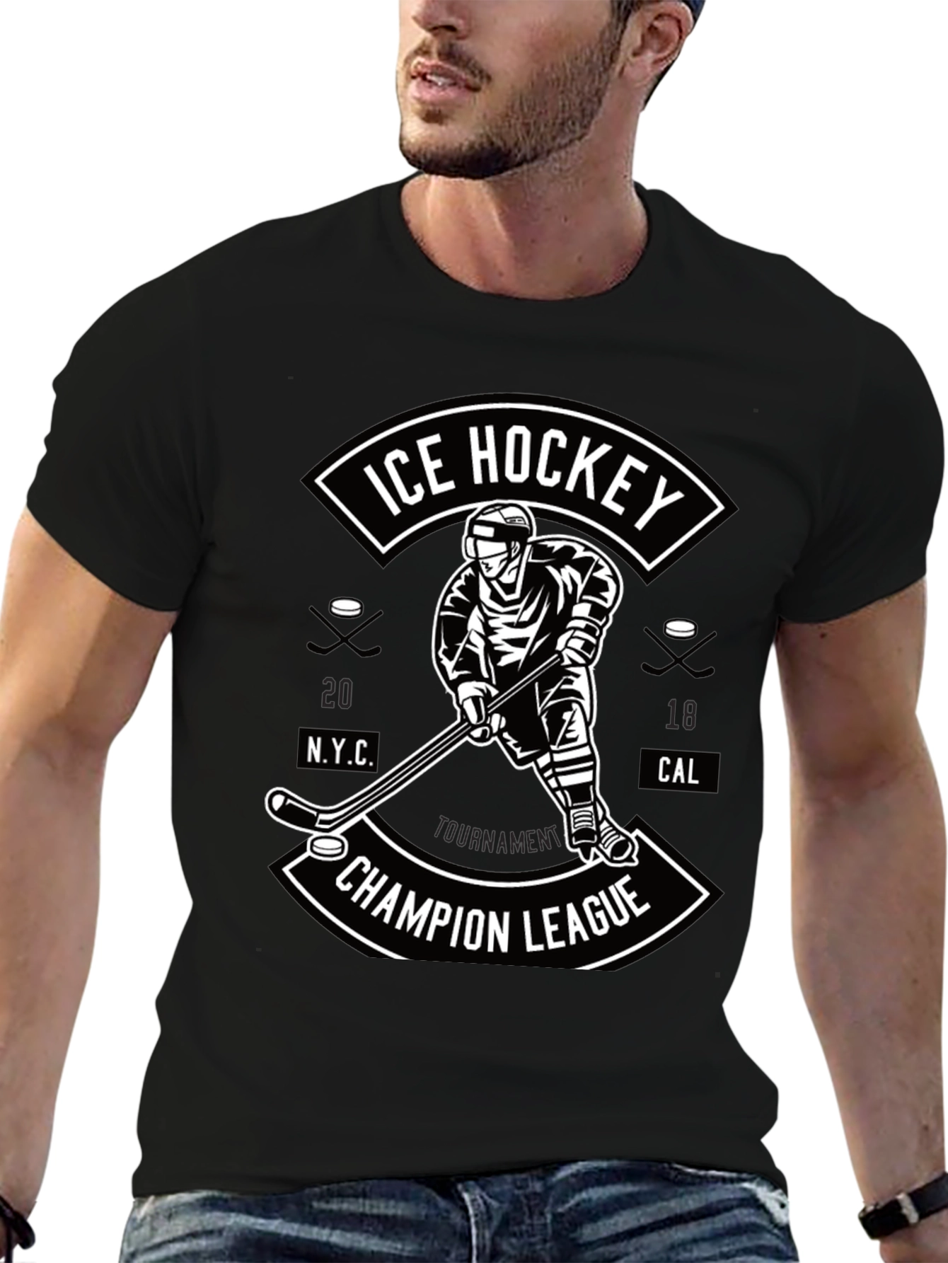 Ice Hockey Champion League Graphic T-Shirt