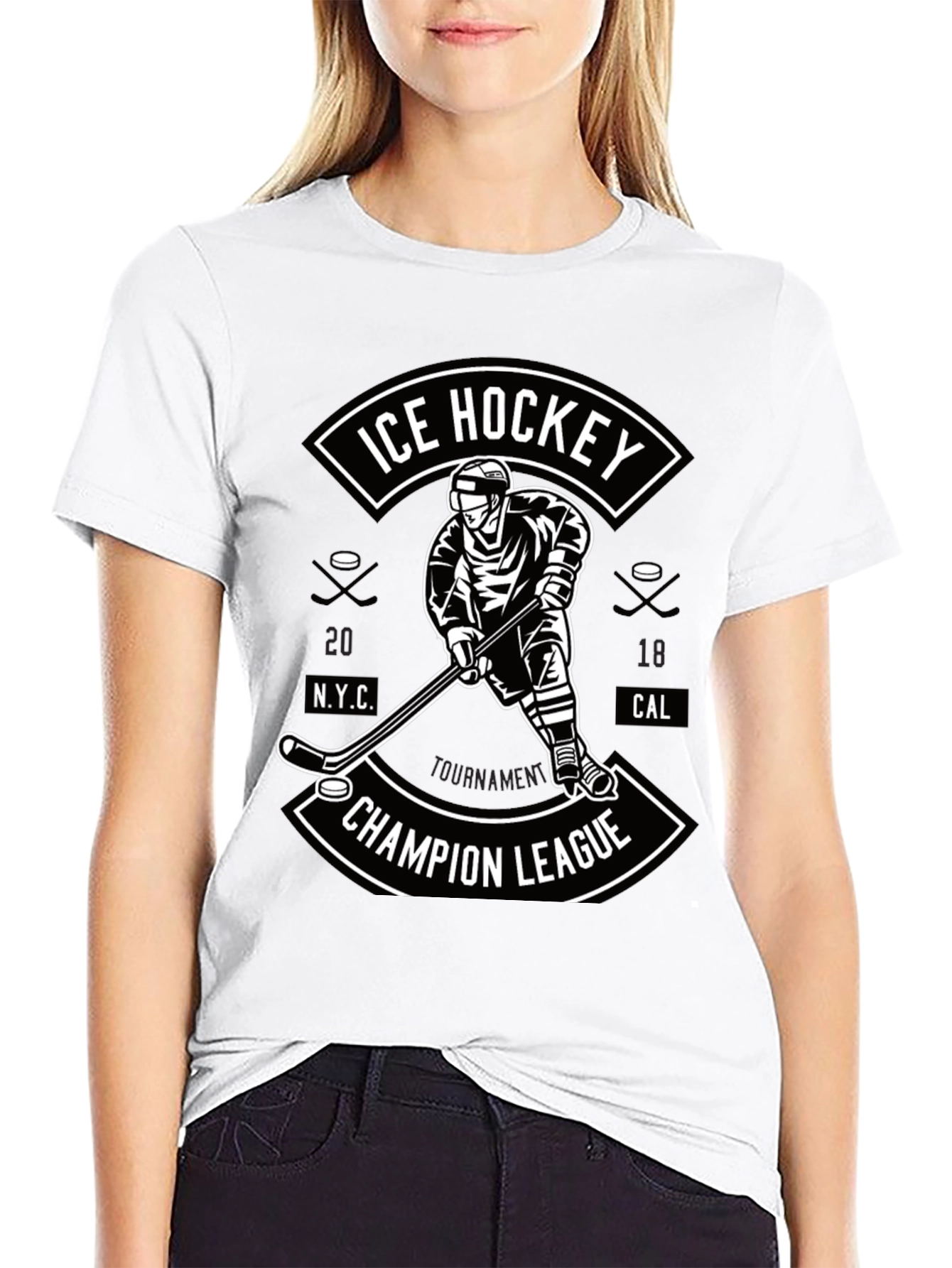 Ice Hockey Champion League Graphic T-Shirt