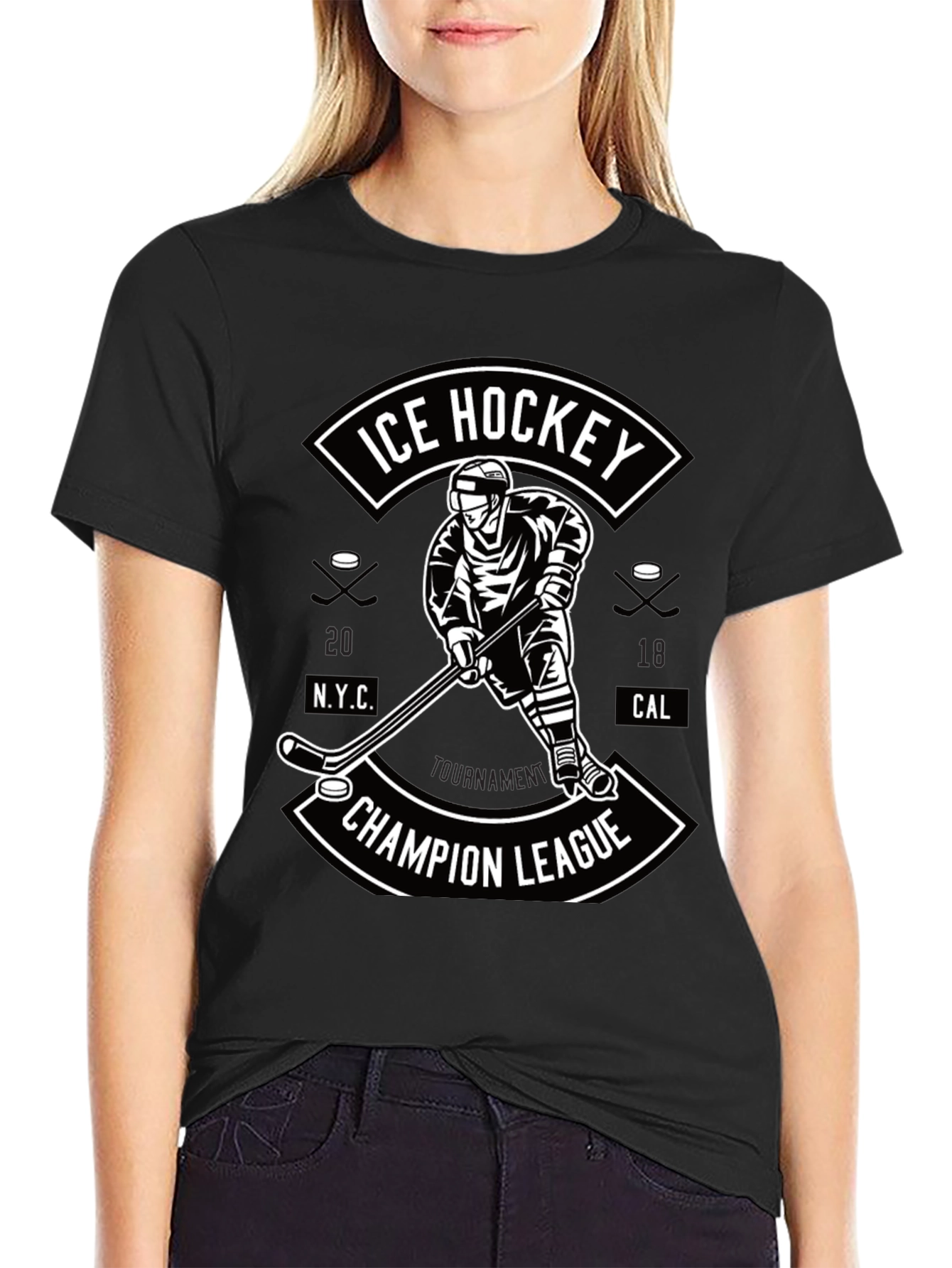 Ice Hockey Champion League Graphic T-Shirt