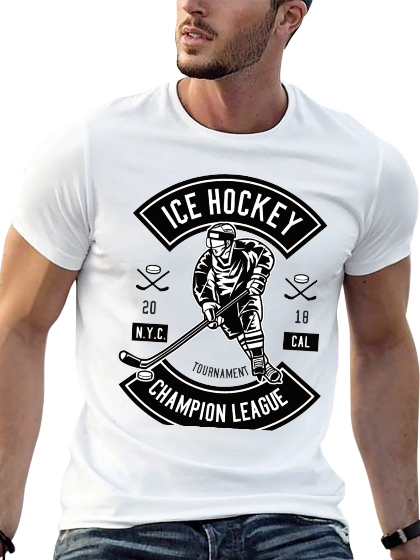 Ice Hockey Champion League Graphic T-Shirt