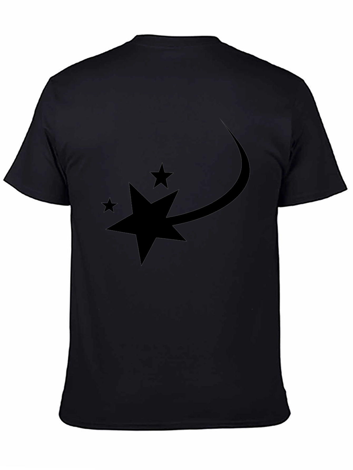 Stylish Black Tee with Star Trail Graphic