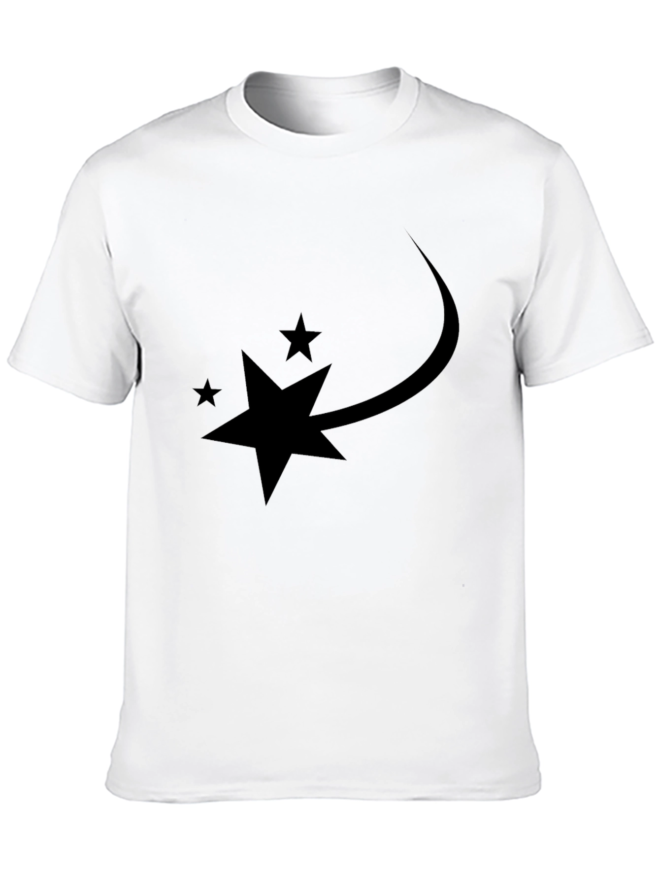 Stylish Black Tee with Star Trail Graphic