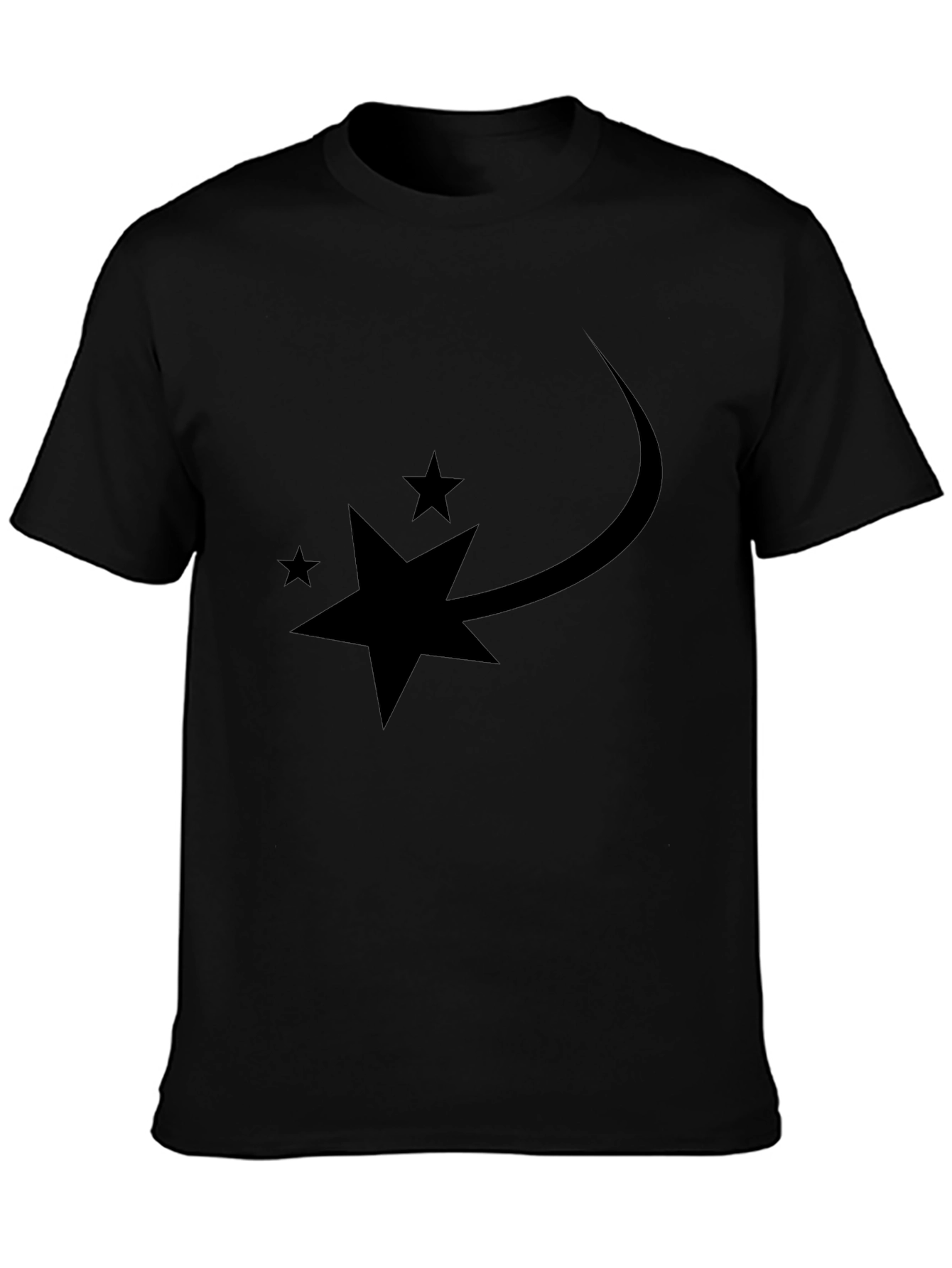 Stylish Black Tee with Star Trail Graphic