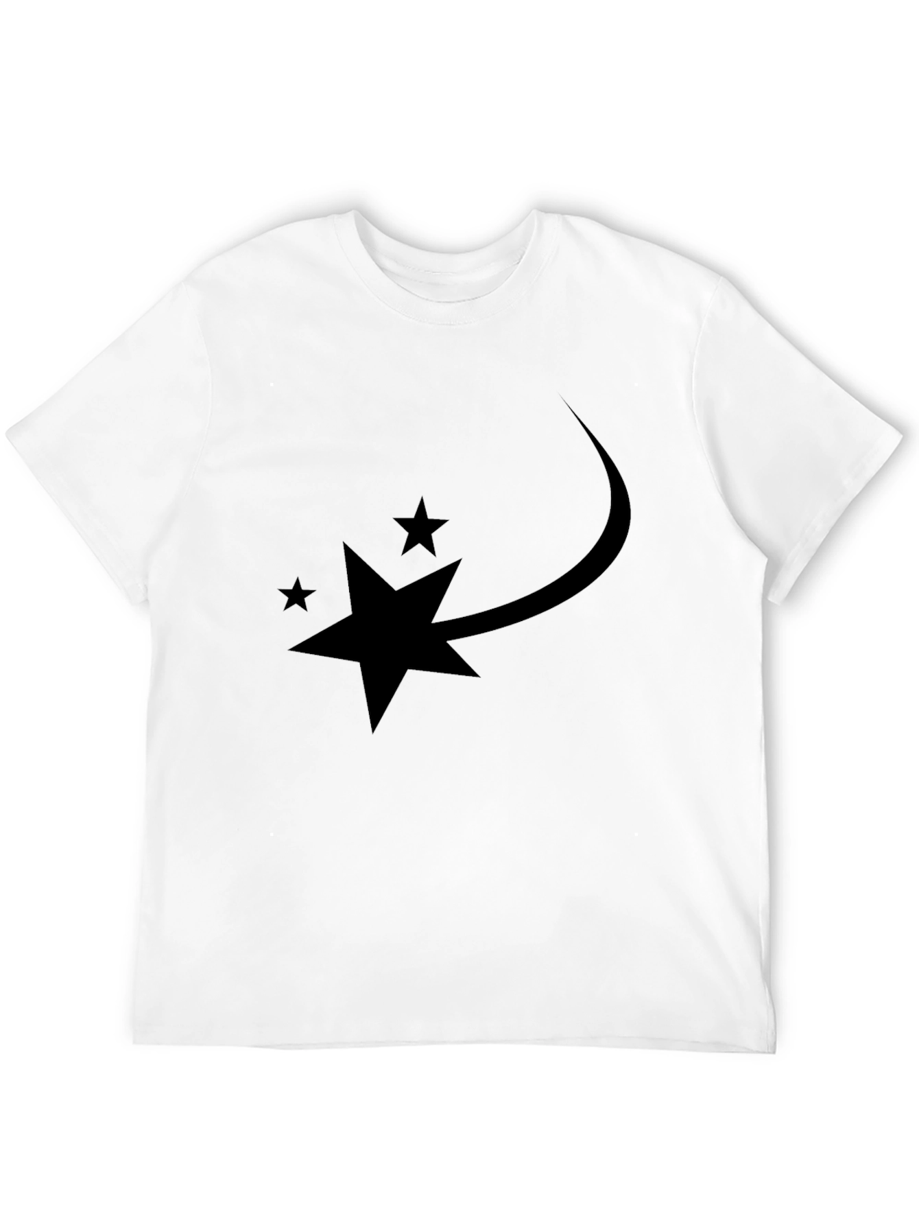 Stylish Black Tee with Star Trail Graphic