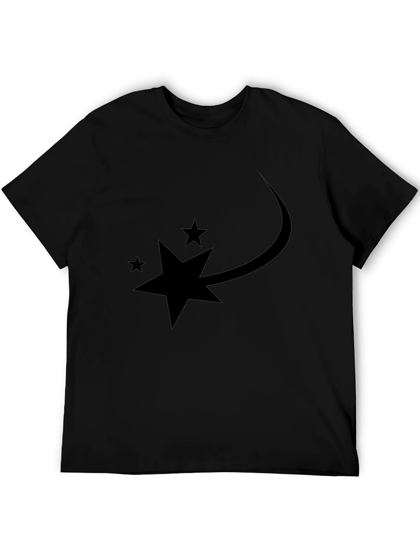 Stylish Black Tee with Star Trail Graphic
