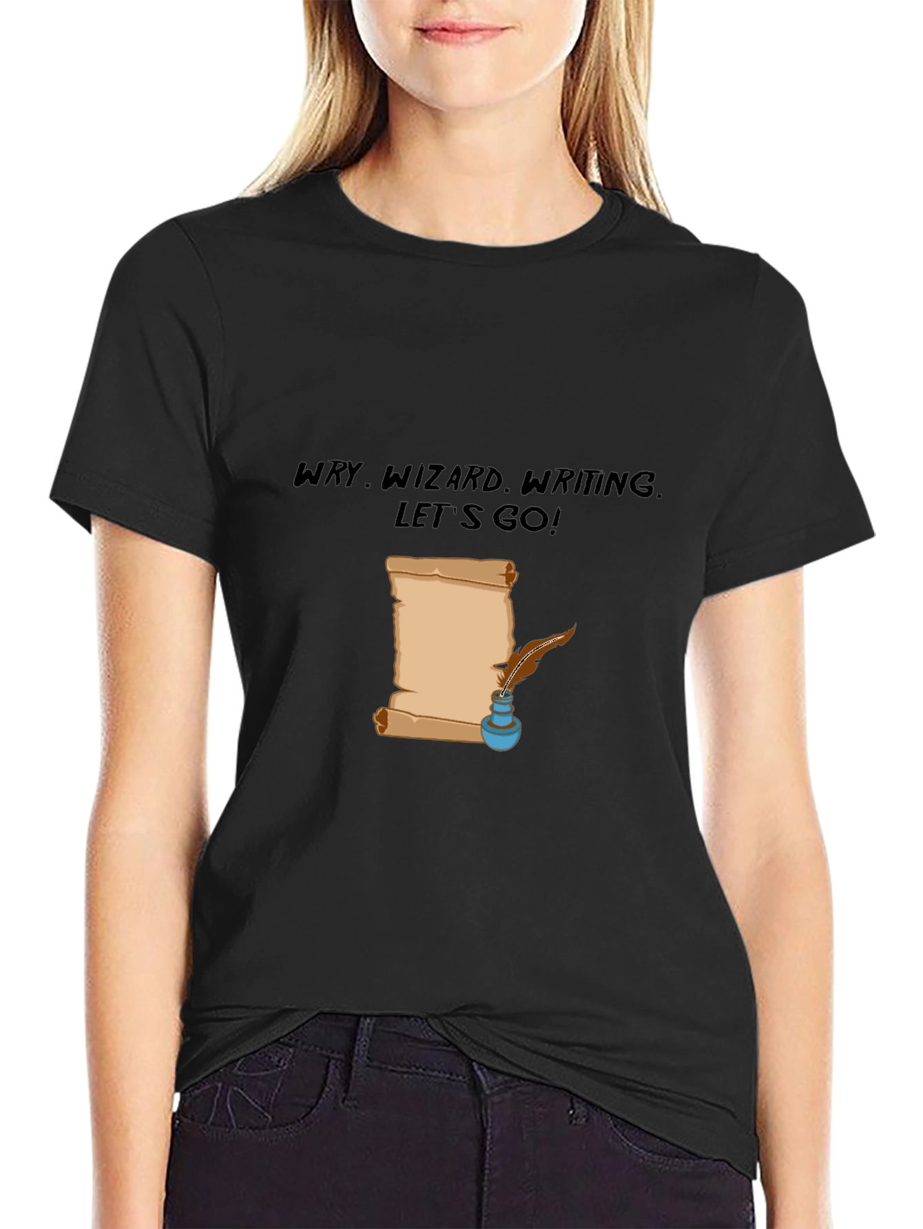 Wry Wizard Writing T-Shirt