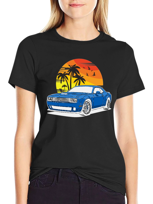 Sunset Muscle Car Graphic Tee