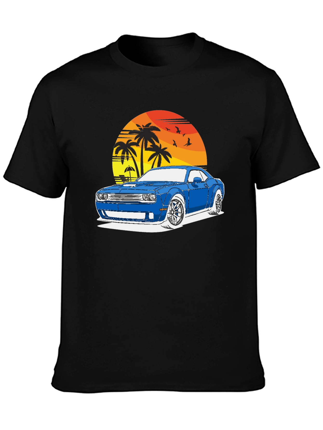 Sunset Muscle Car Graphic Tee