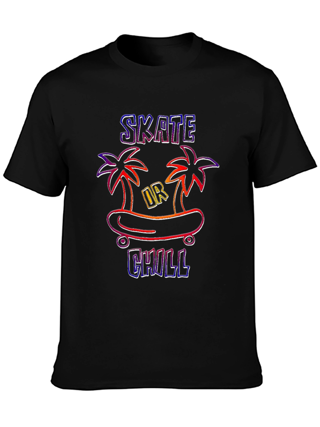 Skate or Chill Graphic Tee - Black T-Shirt