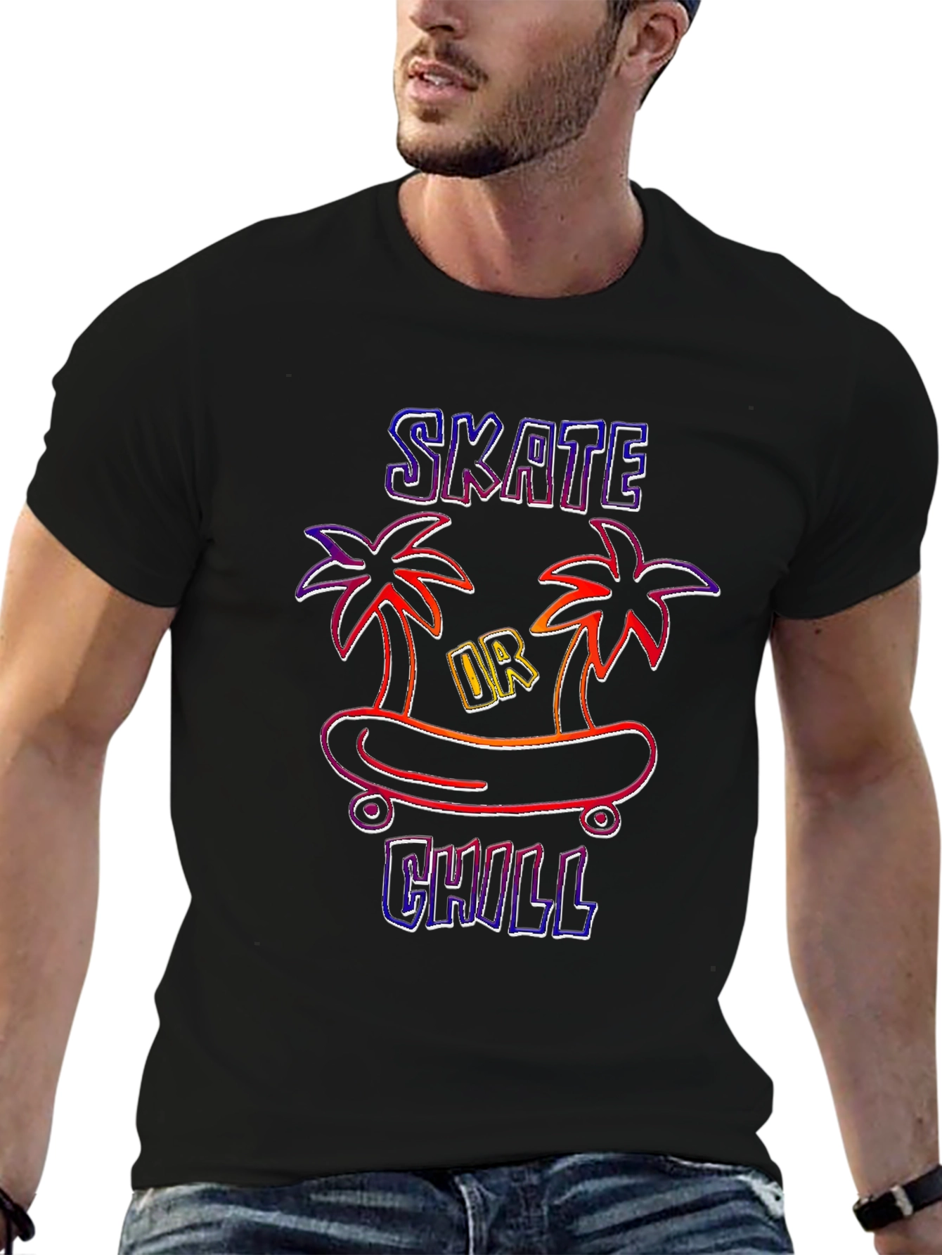 Skate or Chill Graphic Tee - Black T-Shirt