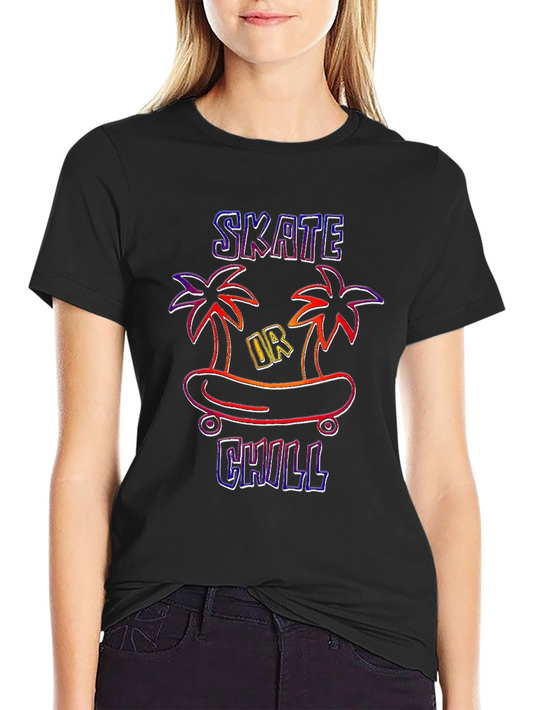 Skate or Chill Graphic Tee - Black T-Shirt