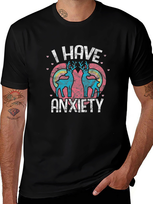 I Have Anxiety Deer T-Shirt Black