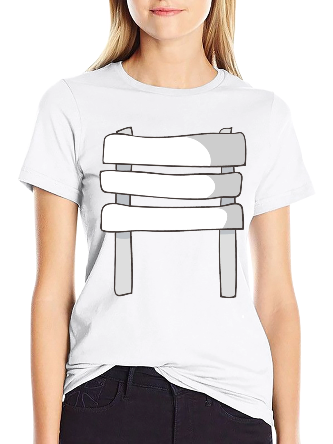 Novelty 3D Chair Graphic Tee - Black