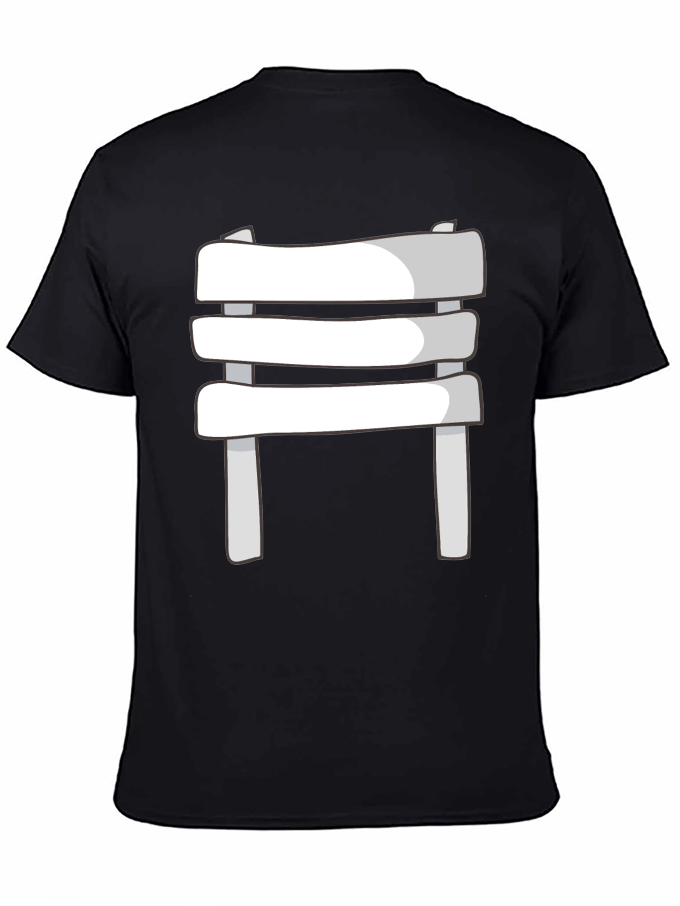 Novelty 3D Chair Graphic Tee - Black