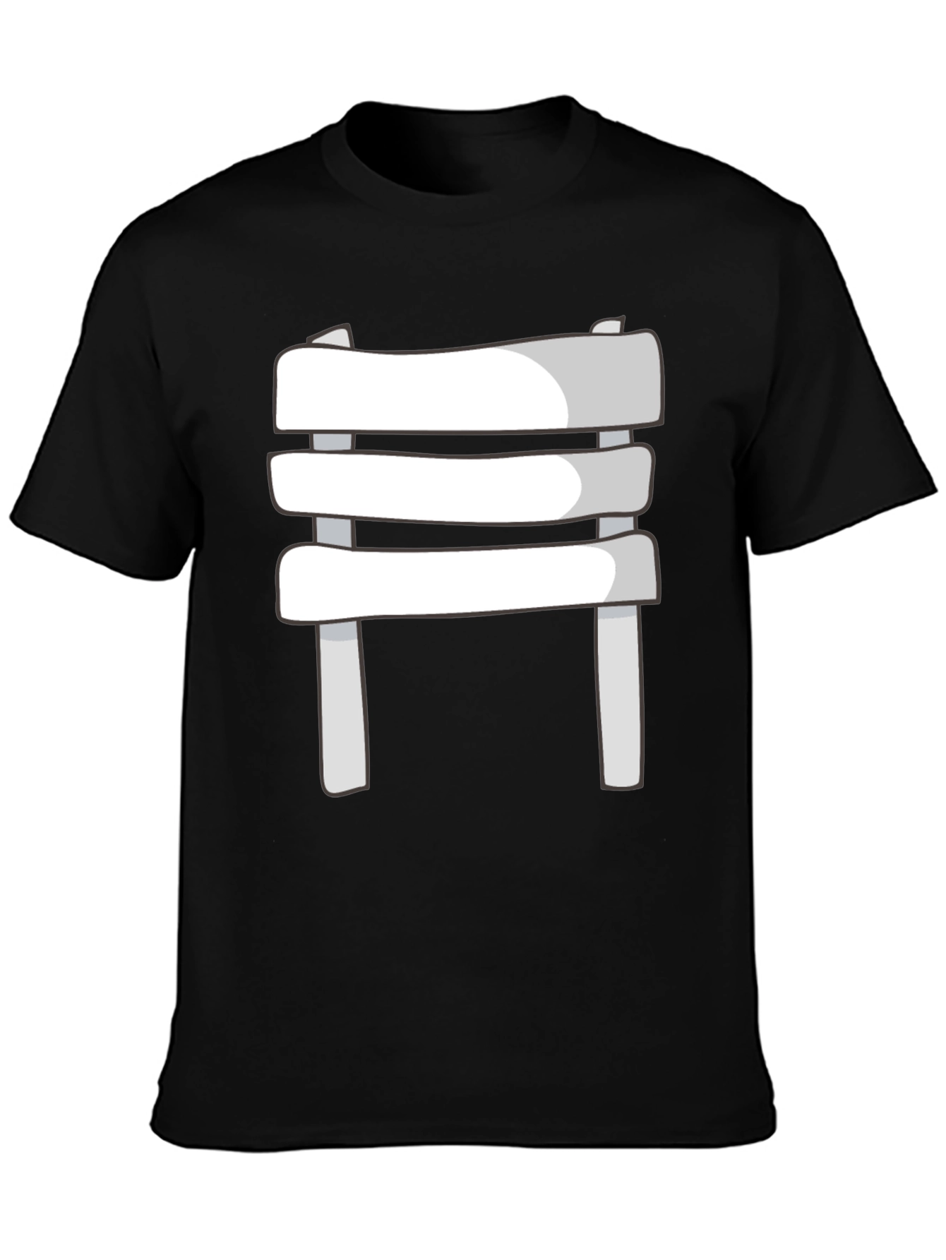 Novelty 3D Chair Graphic Tee - Black