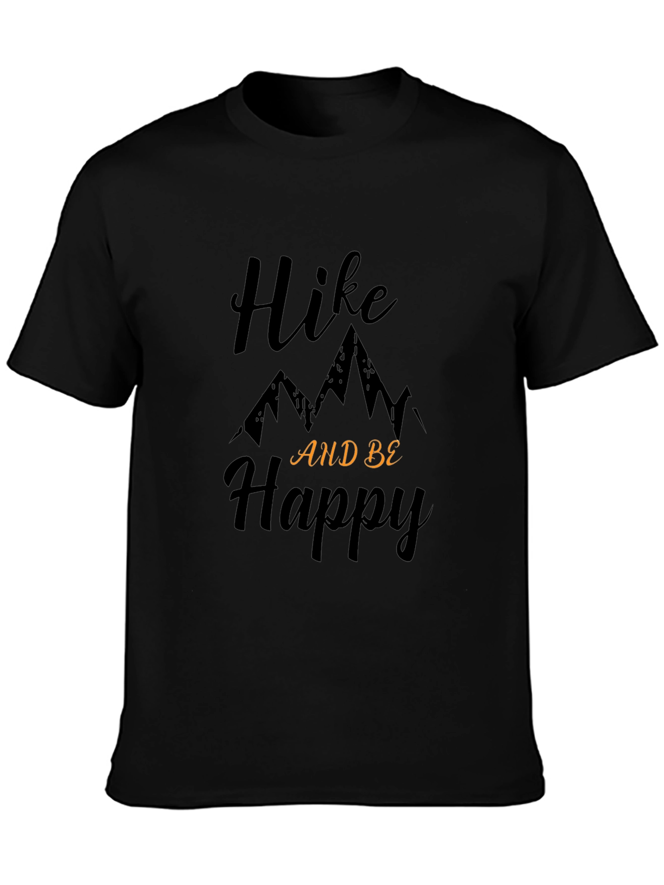 Hike and Be Happy Graphic Tee - Black