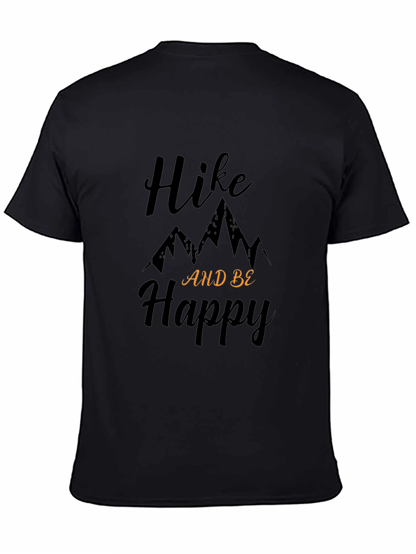 Hike and Be Happy Graphic Tee - Black