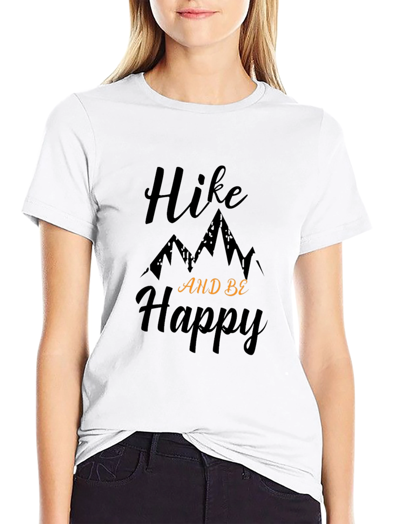 Hike and Be Happy Graphic Tee - Black