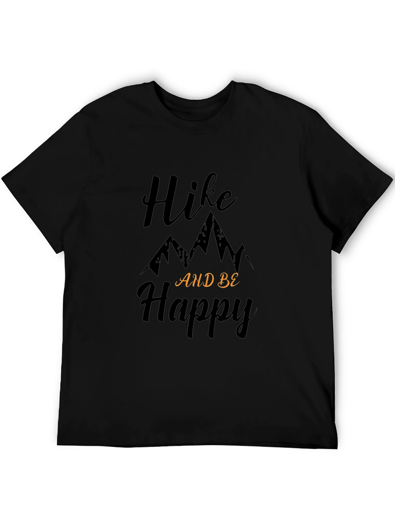 Hike and Be Happy Graphic Tee - Black