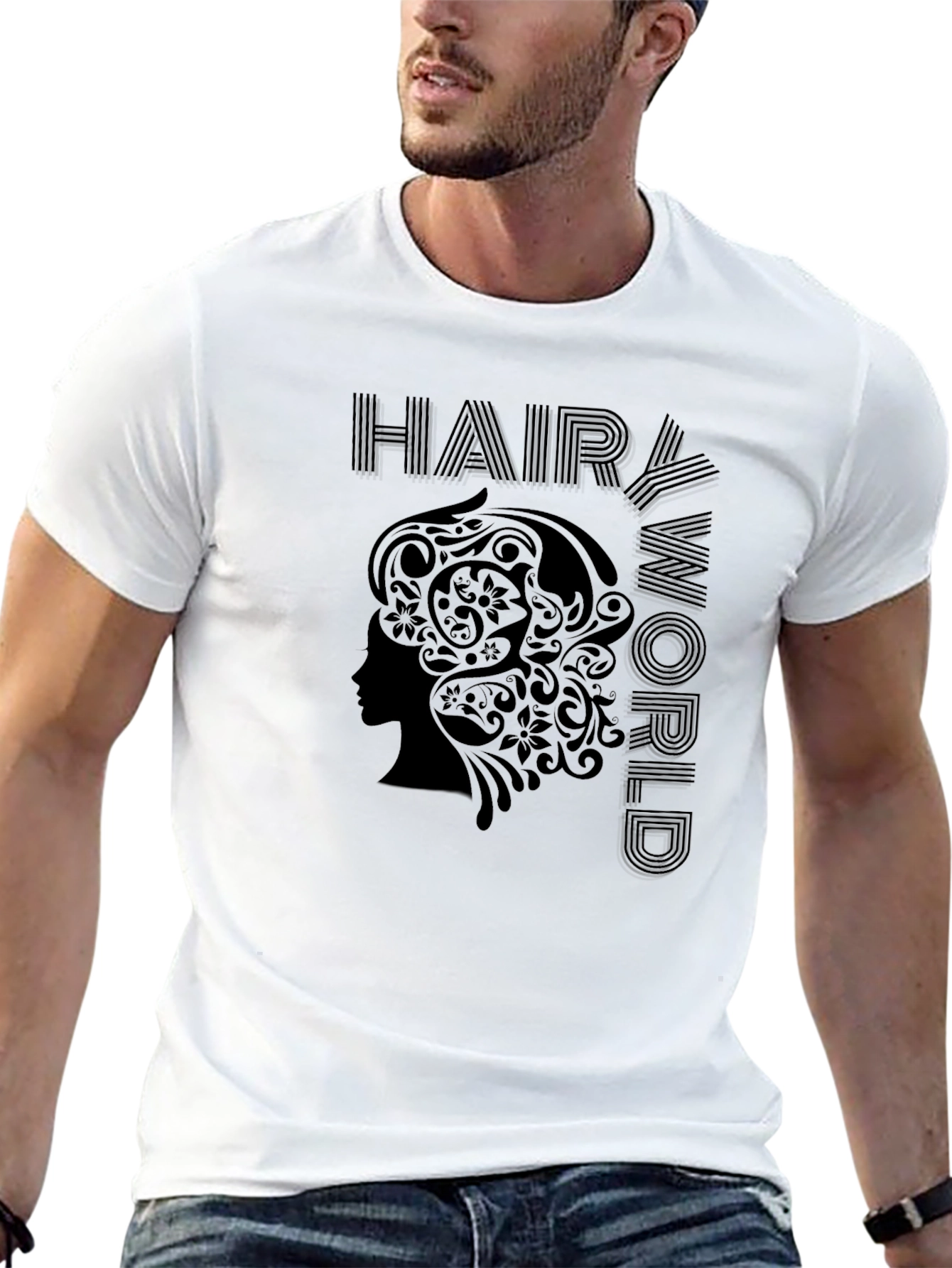 Hairy World Graphic Black T-Shirt
