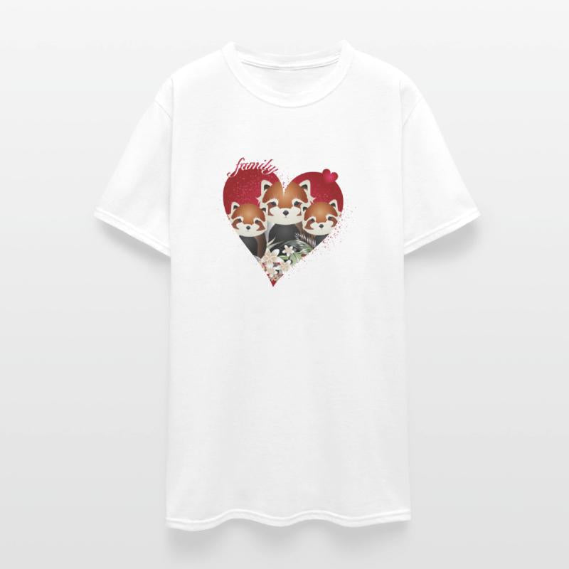 adorable red panda bear family with red heart