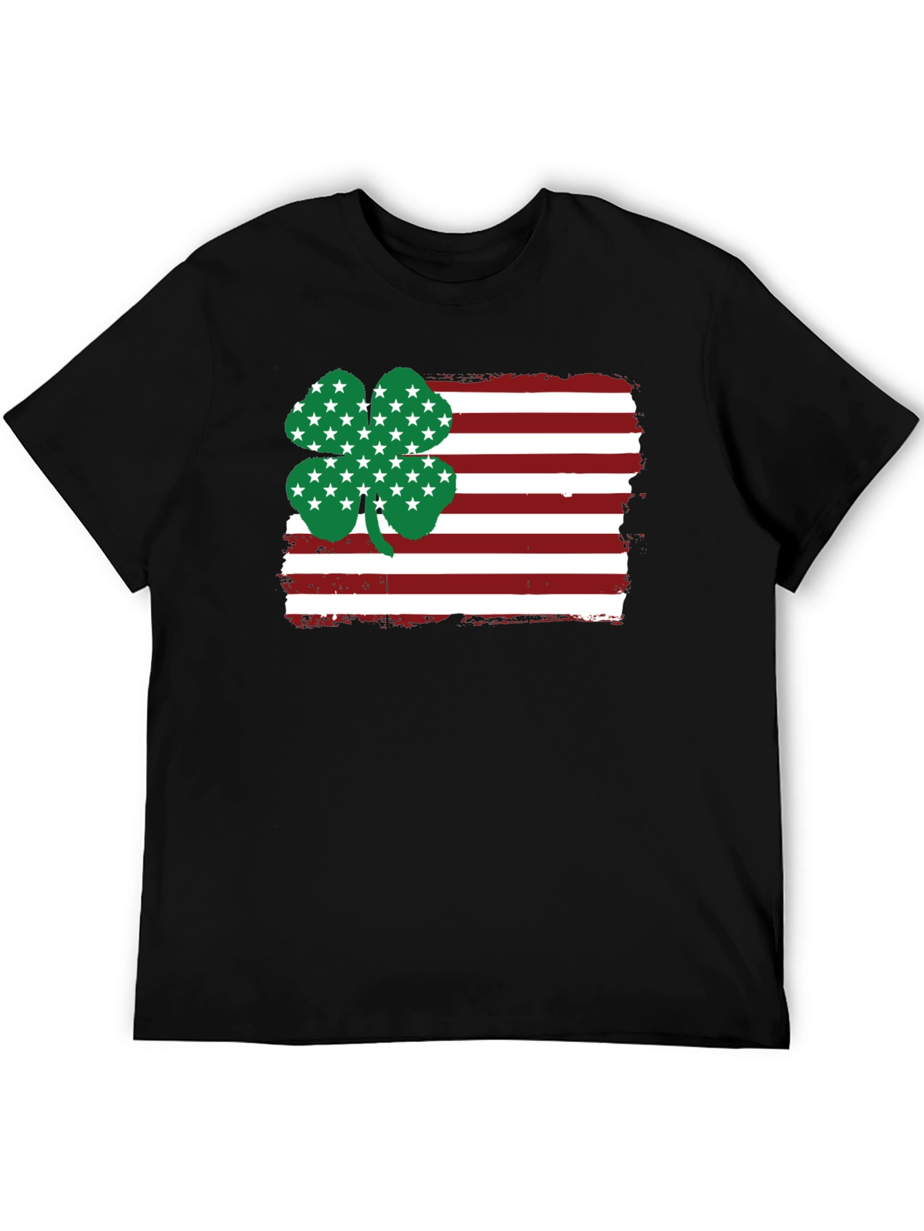 St. Patricks American Flag Clover Graphic Tee