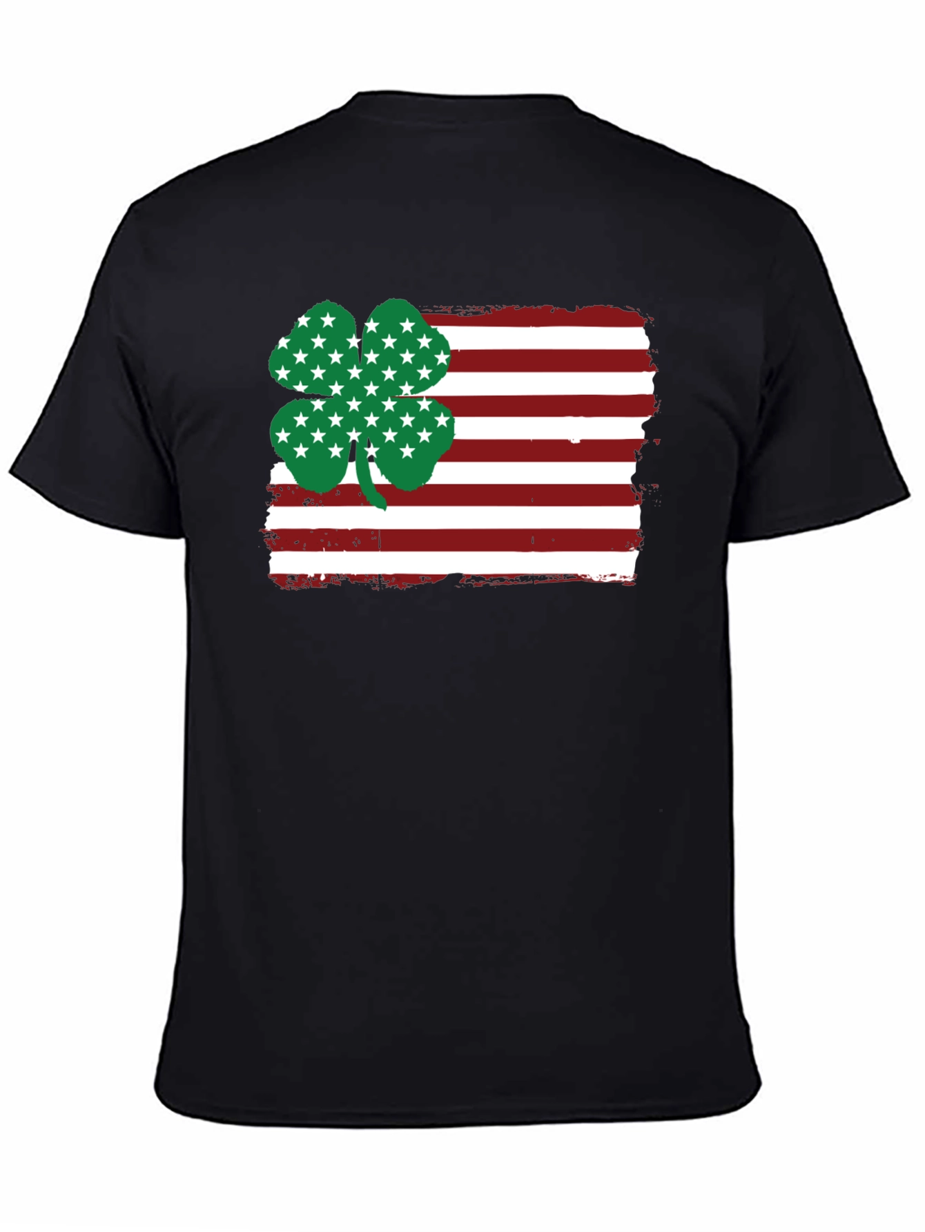 St. Patricks American Flag Clover Graphic Tee