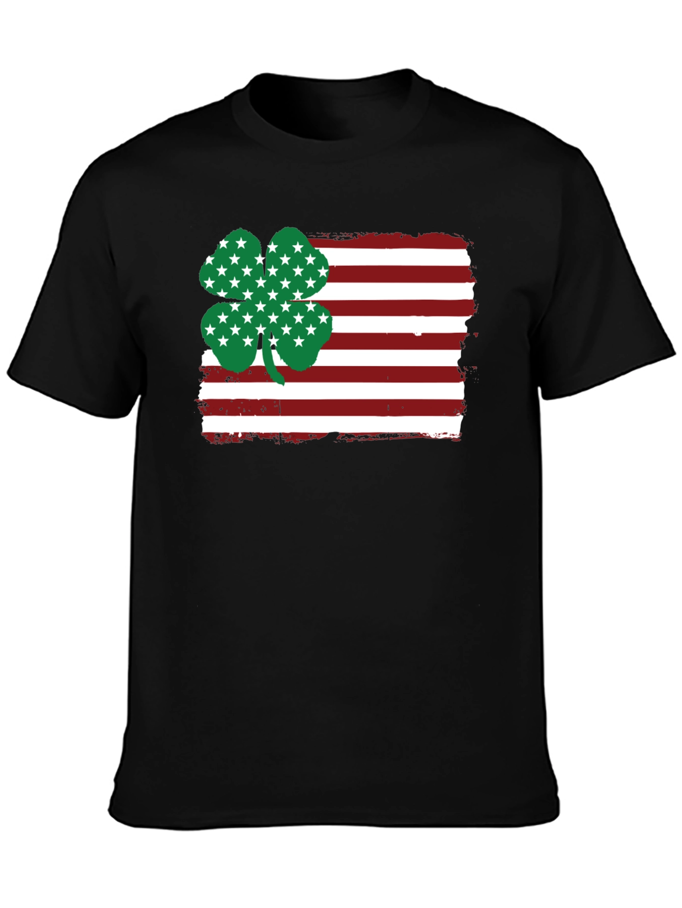 St. Patricks American Flag Clover Graphic Tee