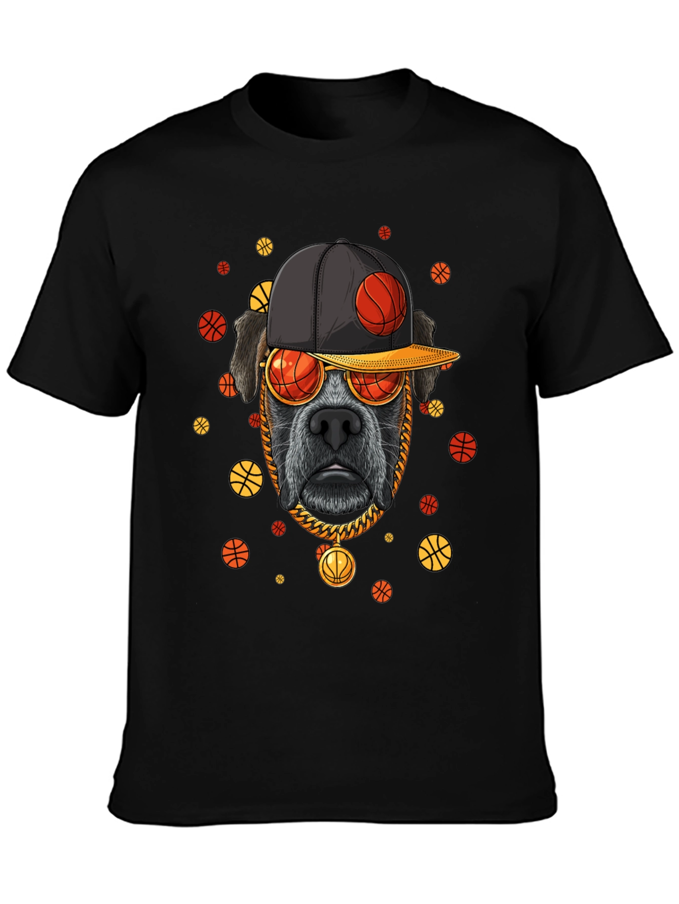 Dog with Basketball Cap T-Shirt