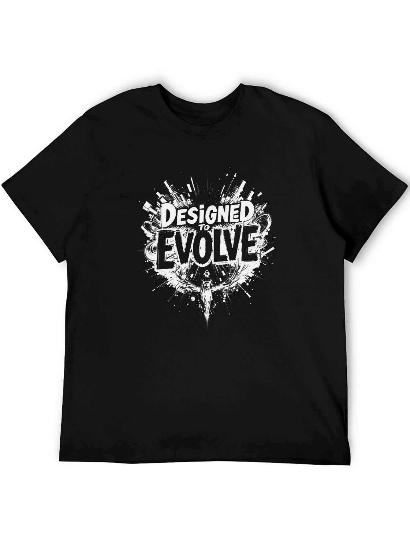 Designed to Evolve Black Graphic T-Shirt