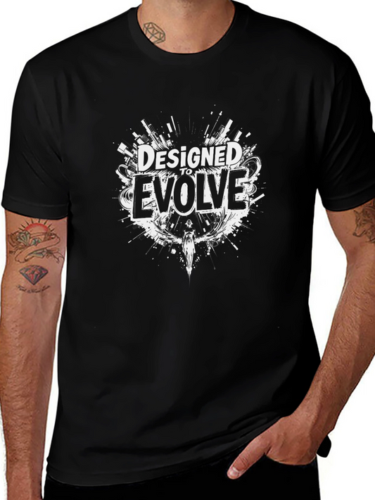 Designed to Evolve Black Graphic T-Shirt