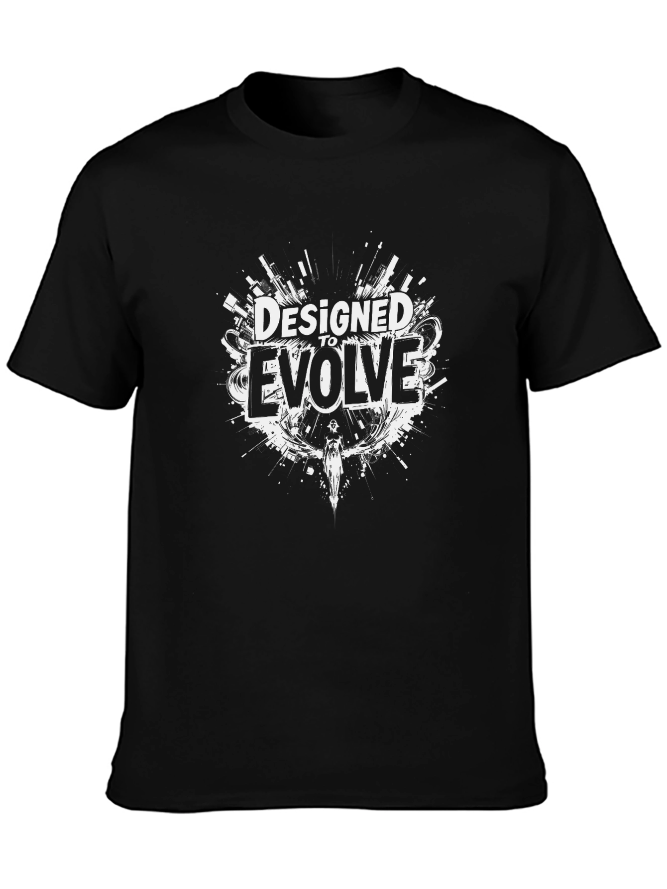 Designed to Evolve Black Graphic T-Shirt