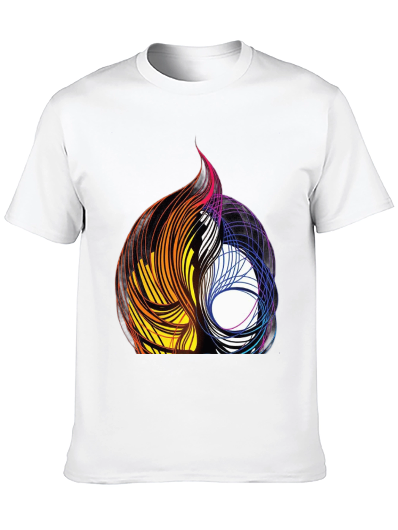 Abstract Swirl Graphic Black Tee