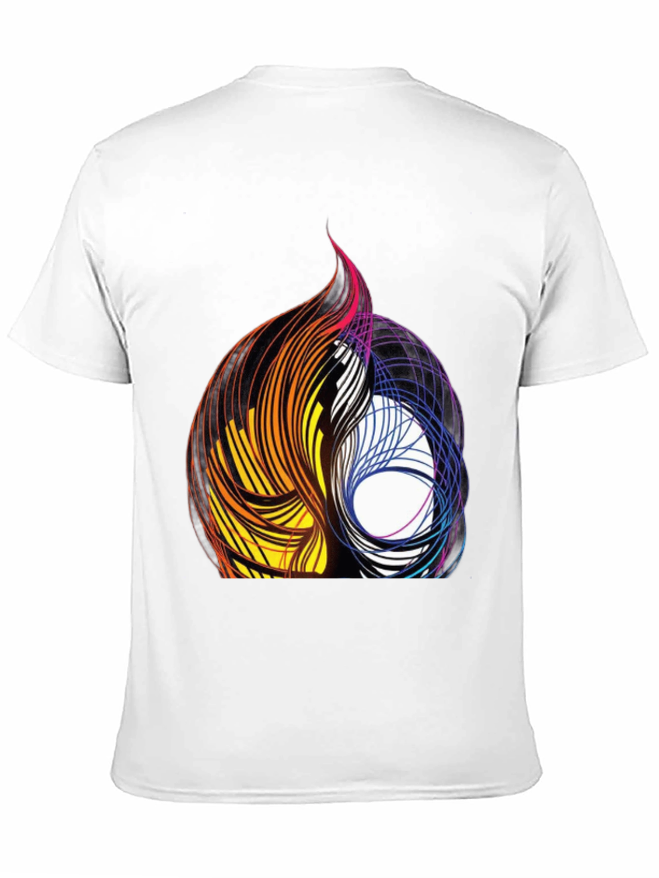 Abstract Swirl Graphic Black Tee