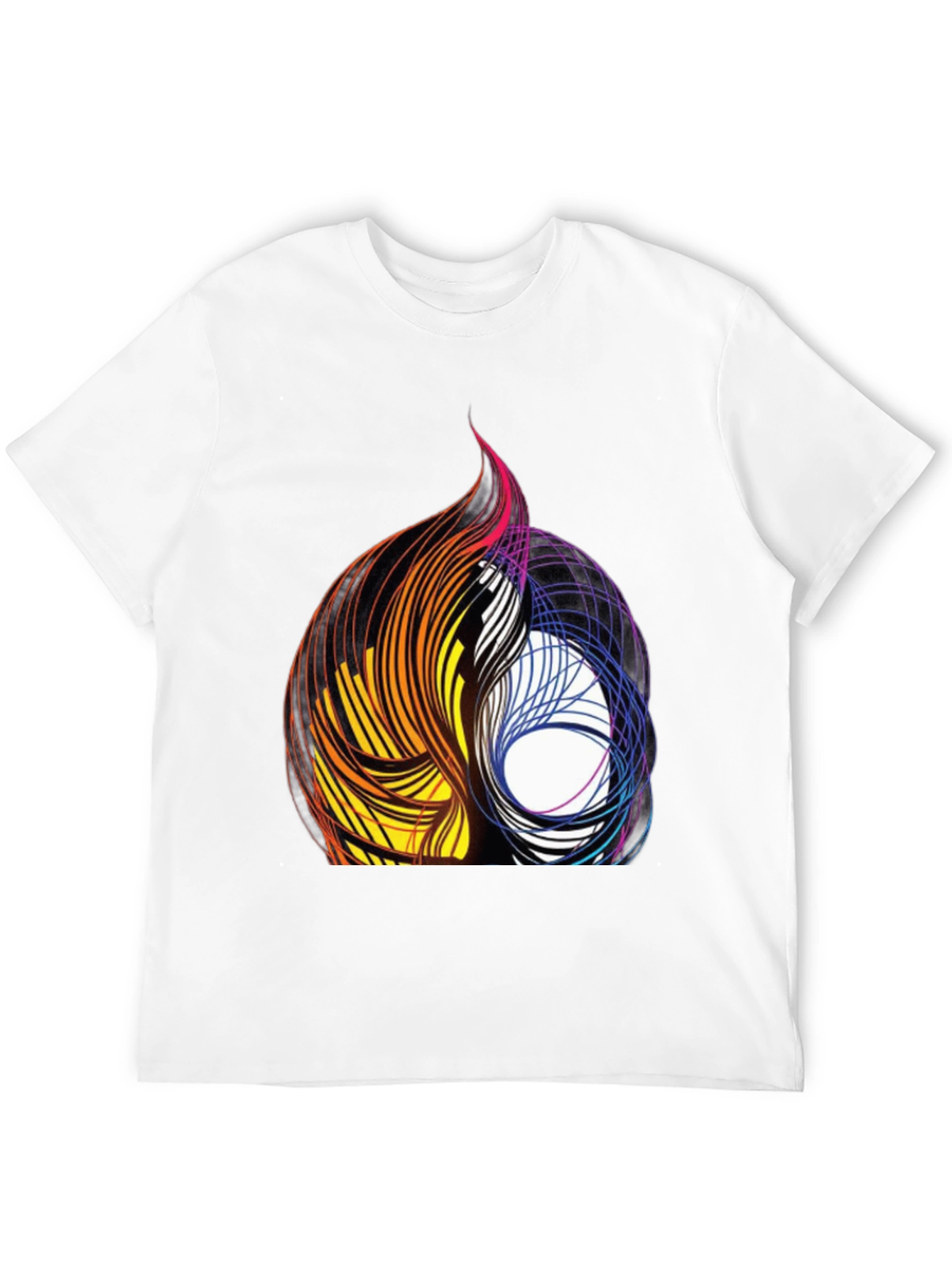 Abstract Swirl Graphic Black Tee