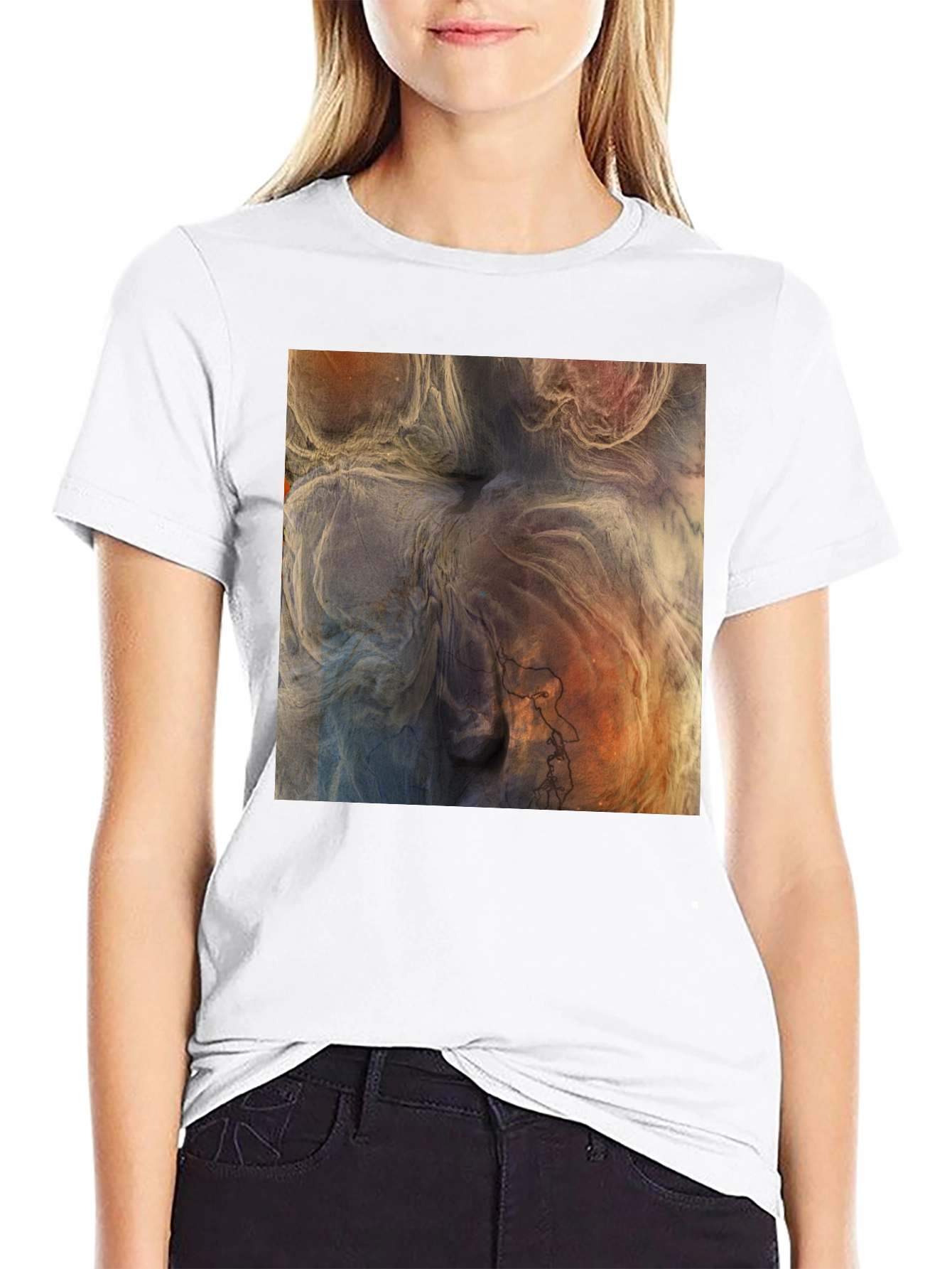 Abstract Art Graphic Tee - Black Casual T-Shirt