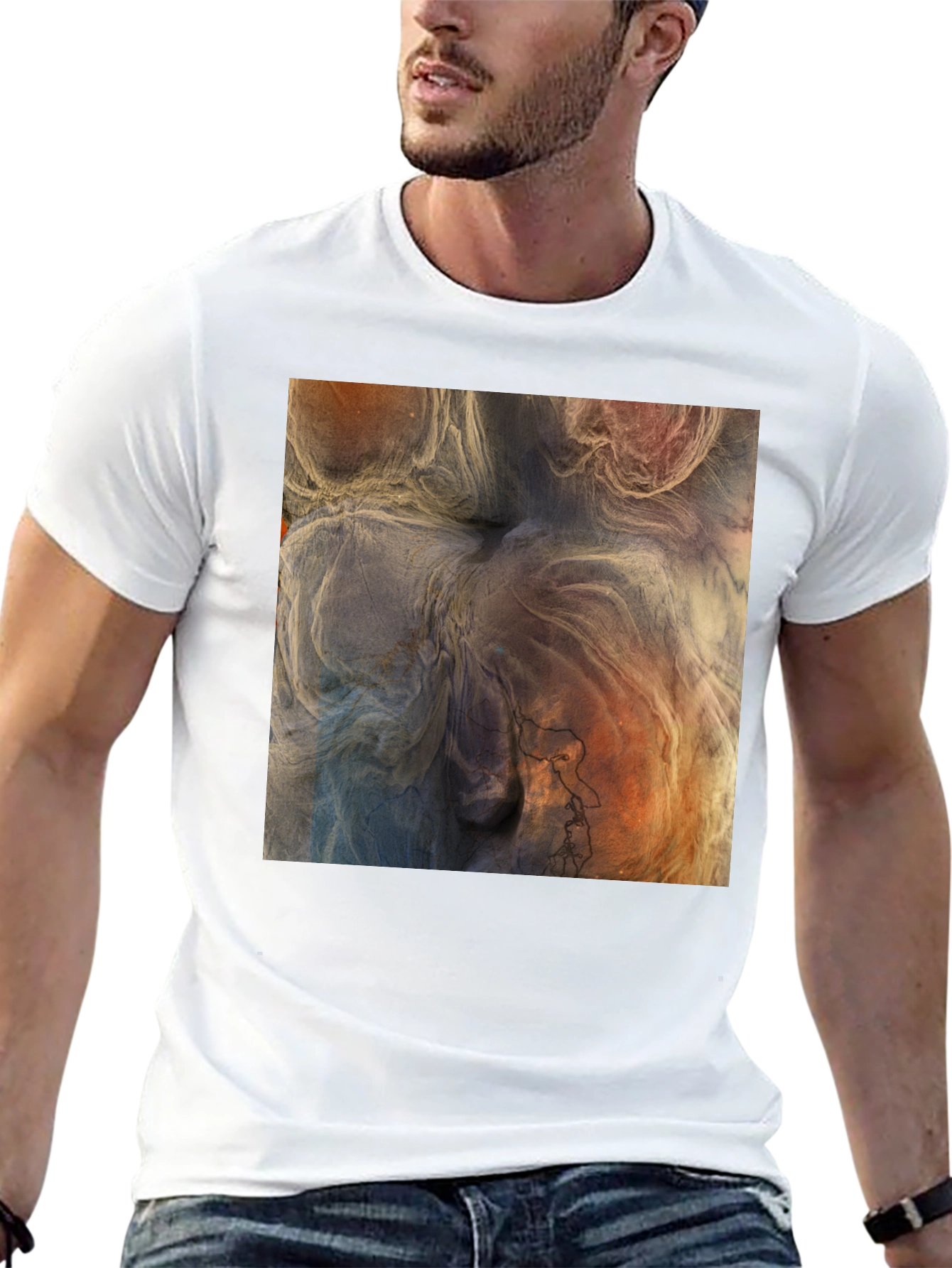 Abstract Art Graphic Tee - Black Casual T-Shirt