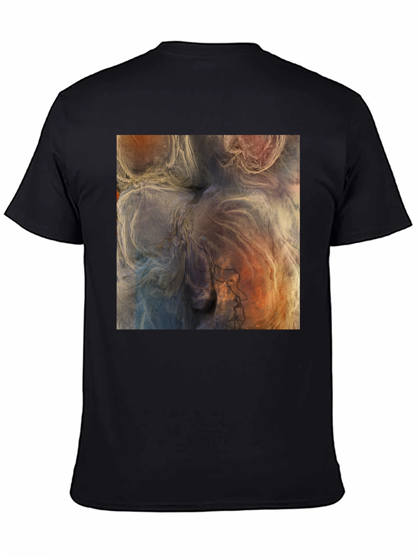 Abstract Art Graphic Tee - Black Casual T-Shirt